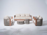 Irati Rope Outdoor Converstaion Seating Set with 2 Tables, Built-in Storage Space - Sunsitt Premium Modern Outdoor Patio Furniture Set#Style_6-pc Seating Set