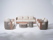 Irati Rope Outdoor Converstaion Seating Set with 2 Tables, Built-in Storage Space - Sunsitt Premium Modern Outdoor Patio Furniture Set#Style_6-pc Seating Set